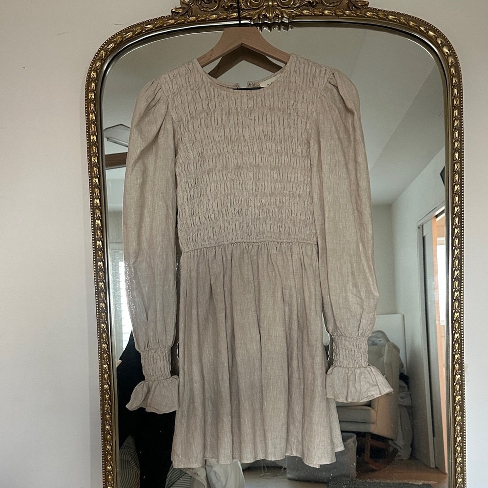 DISSH Cream Long Sleeve Dress